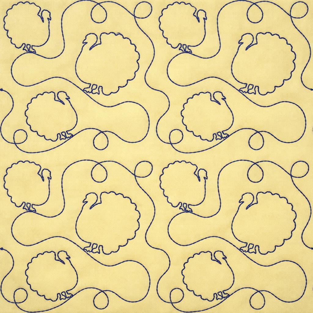 Turkey Quilting Embroidery Design | Edge to Edge Quilt Block - Image 6