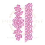 A high-quality Floral Border Embroidery Design (E-0649) for digital download. This intricate floral border is ideal for home decor items such as tablecloths, bedsheets, pillow covers, curtains, and towels, as well as women’s clothing like suits, dresses, kurtis, and kaftans. Compatible with multiple embroidery machines and available for instant download.