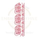 Flower Border Embroidery Design (E-0654) – Digital Download for Machine Embroidery.