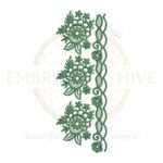 Flower Border Embroidery Design (E-0657) – Digital Download for Machine Embroidery.