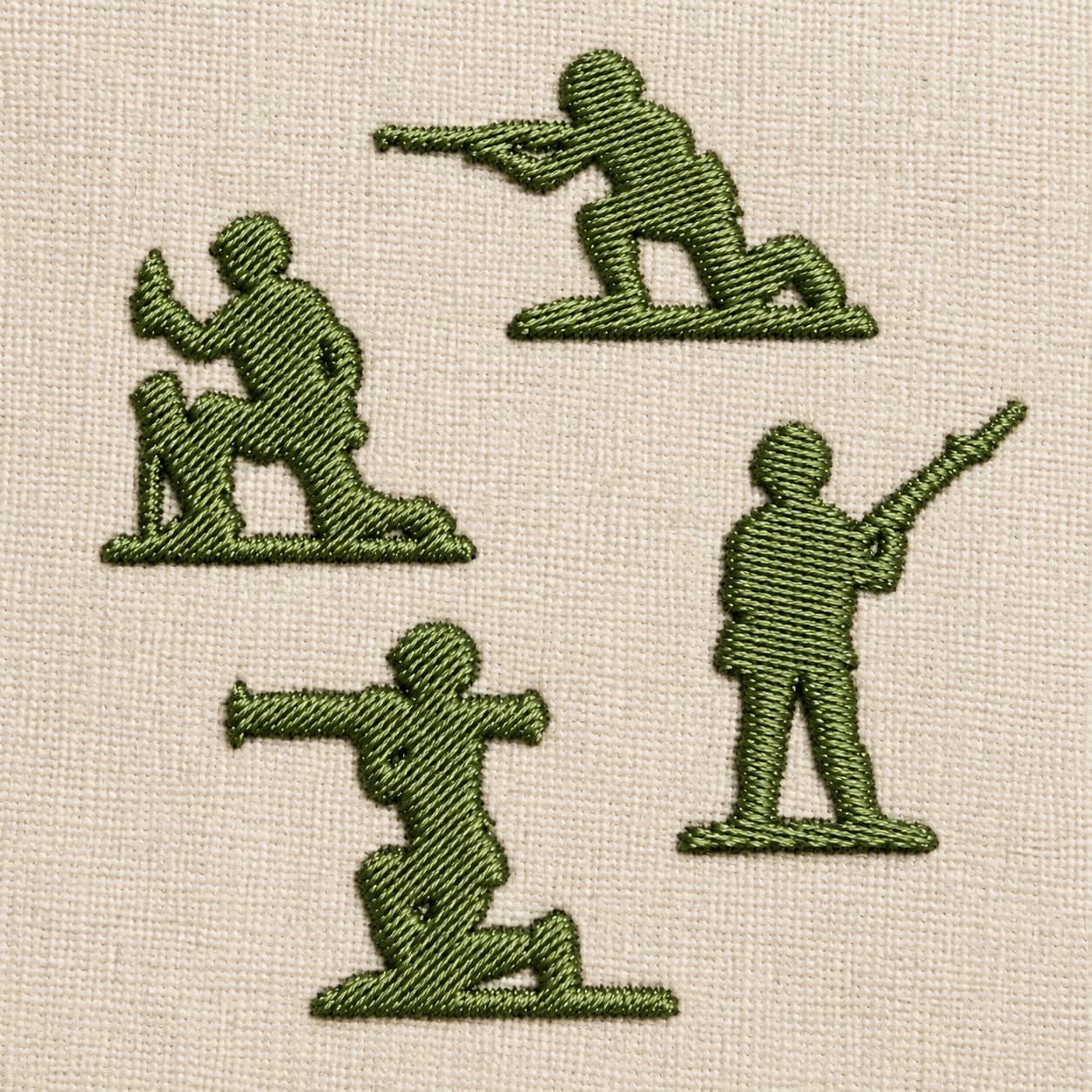 Green Army Men Embroidery Design - Image 3