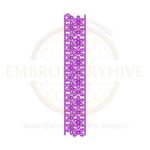 Digital download of Flower Border Embroidery Design (E-0598), perfect for home decor and women's clothing. Available in multiple embroidery file formats.