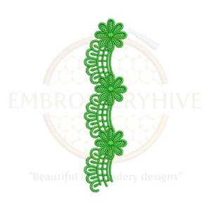 Digital download of Flower Border Embroidery Design (E-0600), perfect for home decor and women's clothing. Available in multiple embroidery file formats.