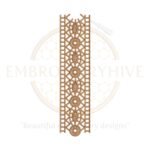 Digital download of Border Embroidery Design (E-0602), suitable for home decor and apparel embroidery. Available in multiple formats.