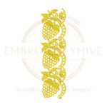 Floral Border Embroidery Design (E-0670) – Digital Download for Machine Embroidery – Ideal for Home Décor and Women’s Clothing