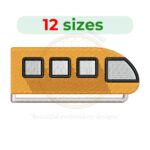 Mono Rail Embroidery Design in 12 sizes (2 inches to 7.5 inches wide). A modern digital embroidery file perfect for train lovers, transportation themes, travel enthusiasts, and monorail projects.