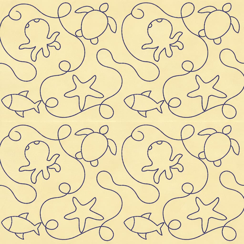 Sea Animals Quilting Embroidery Design | Edge to Edge Quilt Block - Image 6