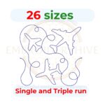 Airplane quilt Block Embroidery Designs - Single-Run and Triple Stitch - 26 Sizes Digital Download