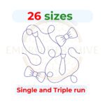 Bowtie and Ties Quilting Embroidery Design – 26 Sizes, Single & Triple Stitch
