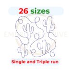Cactus Quilting Embroidery Design – 26 Sizes, Single & Triple Stitch