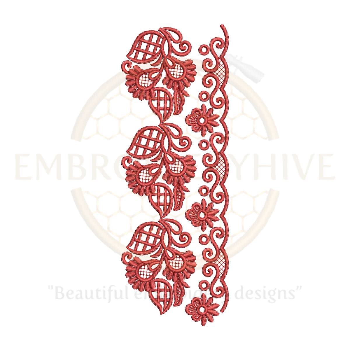 Border Embroidery Design (E-0685) – Instant Digital Download