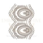 Flower Border Embroidery Design E-0692 – Digital Machine Embroidery File for Home Décor & Clothing