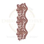 Flower Border Embroidery Design E-0694 – Digital Download for Machine Embroidery