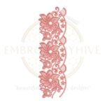 Flower Border Embroidery Design E-0698 – Machine Embroidery File for Instant Download