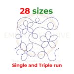Floral quilt Block Embroidery Designs - Single-Run and Triple Stitch - 28 Sizes Digital Download
