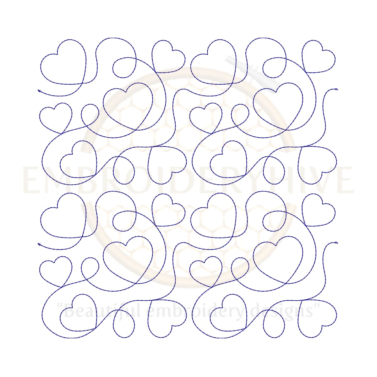 Heart Quilt Block Embroidery Designs, Single-Run and Triple Stitch, 28 Sizes Digital Download