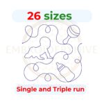 Little Baby Quilting Machine Embroidery Design – A digital download with 26 sizes, from 3" (76mm) to 12" (305mm), available in single-run and triple stitch styles.