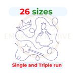 Princess Quilting Machine Embroidery Design – 26 Sizes in Single & Triple Stitch Styles