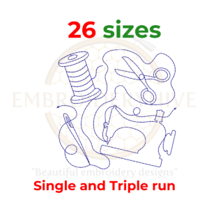 Sewing Machine Quilt Block Machine Embroidery Design - Single and Triple Stitch