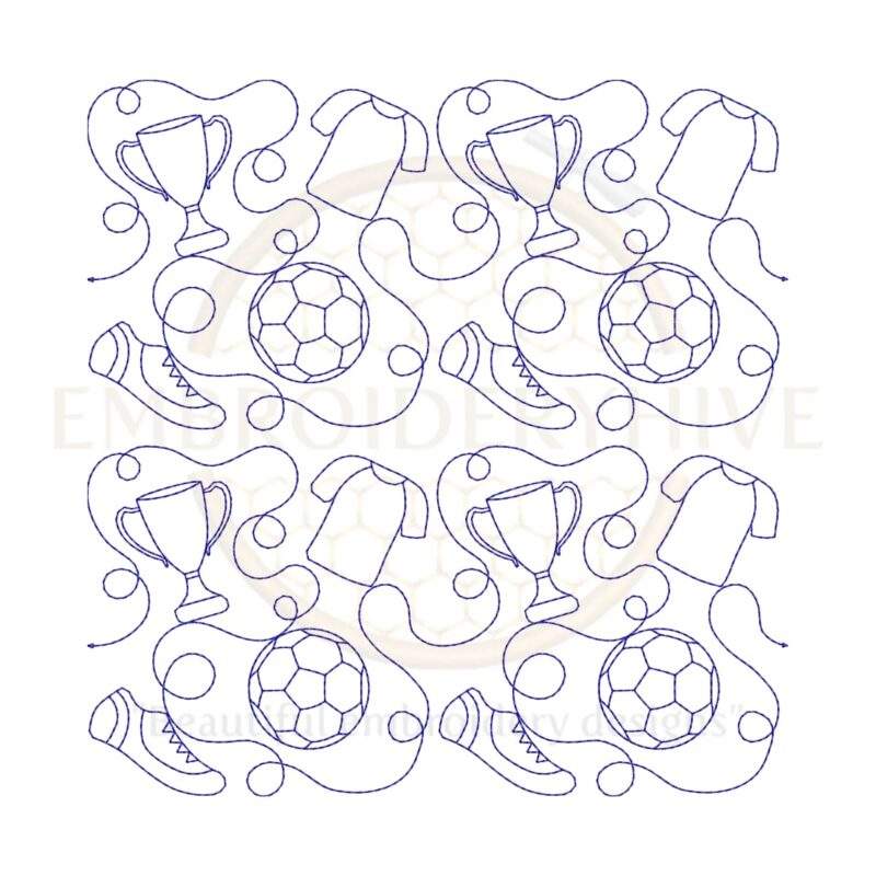Soccer Trophy Quilt Block Embroidery Designs - 26 Sizes - Single-Run & Triple Stitch - Digital Download