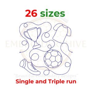 Soccer Trophy Quilt Block Embroidery Designs - 26 Sizes - Single-Run & Triple Stitch - Digital Download