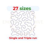 Stipple Quilt block embroidery designs, single-run and triple stitch styles, 27 sizes, 2.5 to 12 inches.