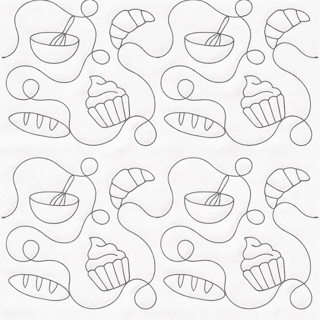 Bakery Quilting Embroidery Design | Edge to Edge Quilt Block - Image 6