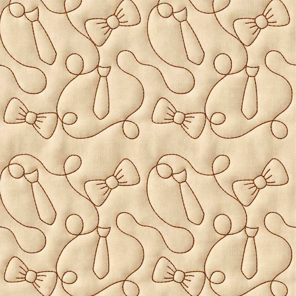 Bowtie and Ties Quilting Embroidery Design | Edge to Edge Quilt Block - Image 6