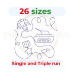 Military Quilting Embroidery Design – Patriotic Quilt Block in Two Stitch Styles (Digital)