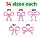 Buy 5 bow set machine embroidery design