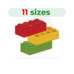Building Blocks Embroidery Design – Digital file in 11 sizes for embroidery machines.