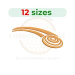 Clay Pigeon Embroidery Design - Digital machine embroidery file in 12 sizes from 2 to 7.5 inches.