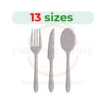 Buy Cutlery Fork Knife Spoon machine embroidery design