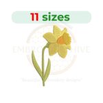 Daffodil Embroidery Design - Digital File in 11 Sizes (2.5 to 7.5 inches height)