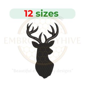 Buy Deer head silhouette machine embroidery design