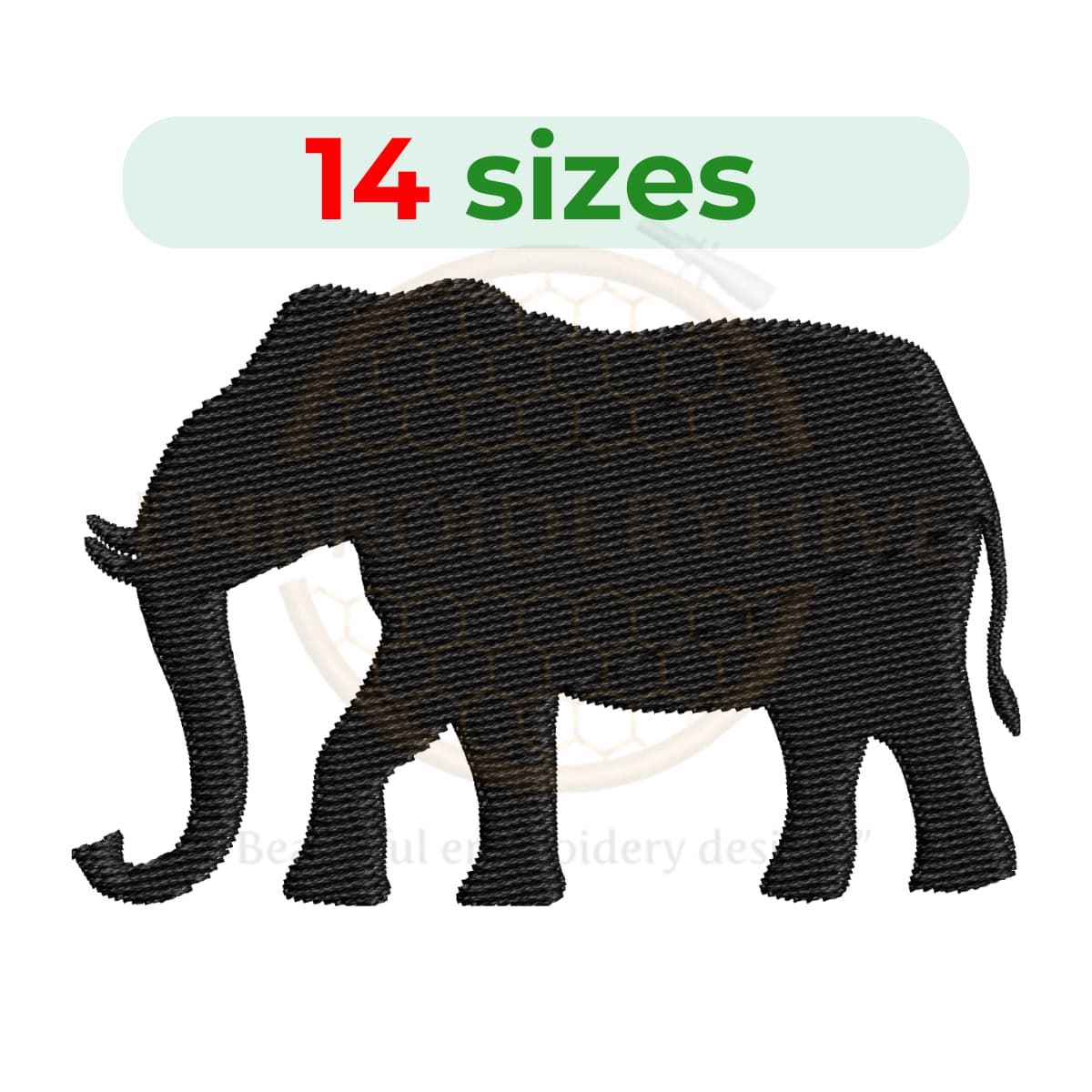 Buy Elephant machine embroidery design