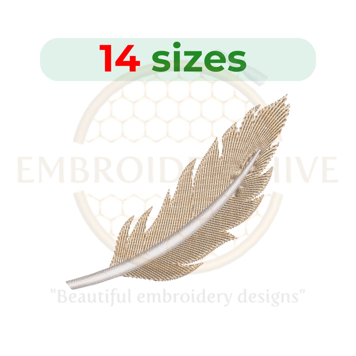 Buy Feather machine embroidery design