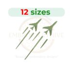 Fighter Jets Embroidery Design – Digital file in 12 sizes for embroidery machines