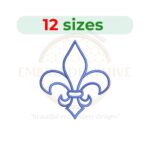 Fleur de Lis Machine Embroidery Design – Mini Silhouette in Filled Stitch