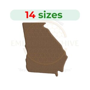 Georgia State Embroidery Design - Digital File in 14 Sizes (1 to 7.5 inches).