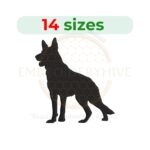 German Shepherd Embroidery Design - Digital File in 14 Sizes (1 to 7.5 inches height).