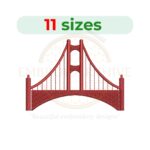 Golden Gate Bridge Embroidery Design - Digital File in 11 Sizes (2.5 to 7.5 inches)