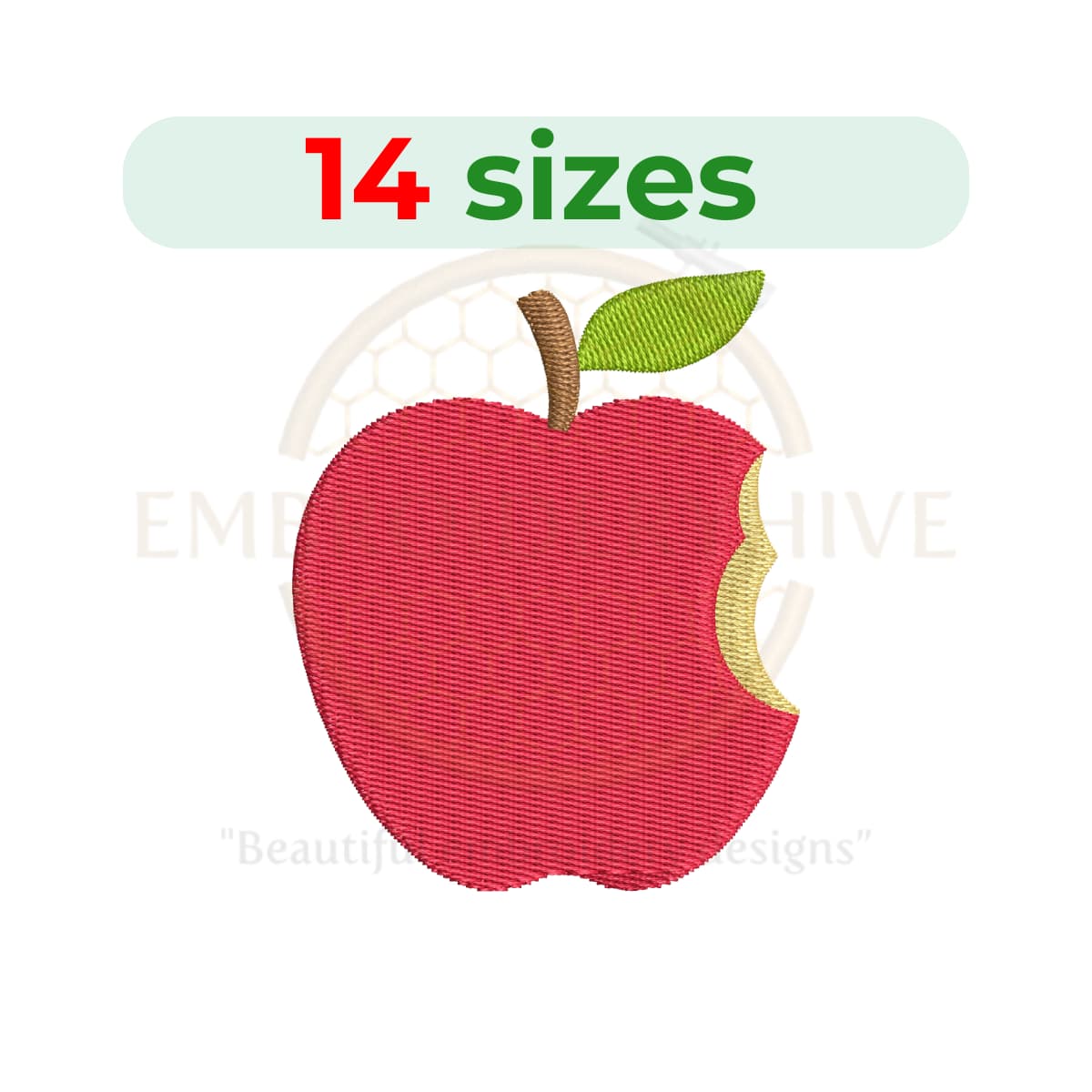 Buy Half apple machine embroidery design