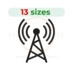 Ham Radio Operator Embroidery Design – A detailed digital embroidery file featuring a ham radio theme. Available in 13 sizes, from 1.5" (38mm) to 7.5" (191mm) in width. Instant download in multiple formats.