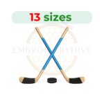 Hockey Sticks and Puck Embroidery Design | Sports Embroidery | Hockey Sticks Silhouette | Machine Embroidery Design