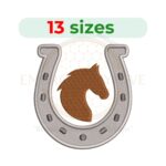 Horse Horseshoe Embroidery Design - Mini Horseshoe - Filled Stitch