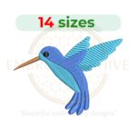 Hummingbird machine embroidery design
