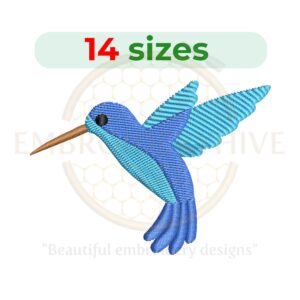 Hummingbird machine embroidery design