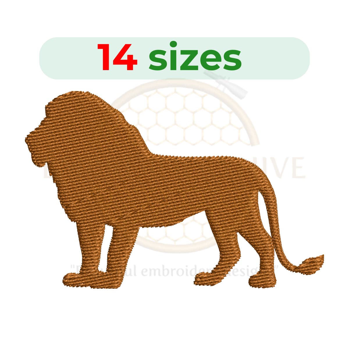 Buy Lion machine embroidery design