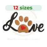 Buy Love Dog Paw Machine embroidery design
